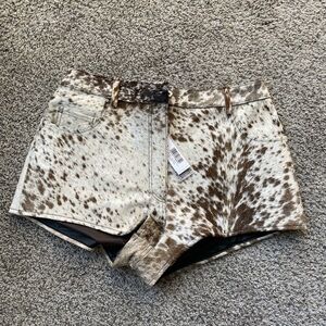 NWT NASTY GAL *Limited* Cow Hide Leather Shorts